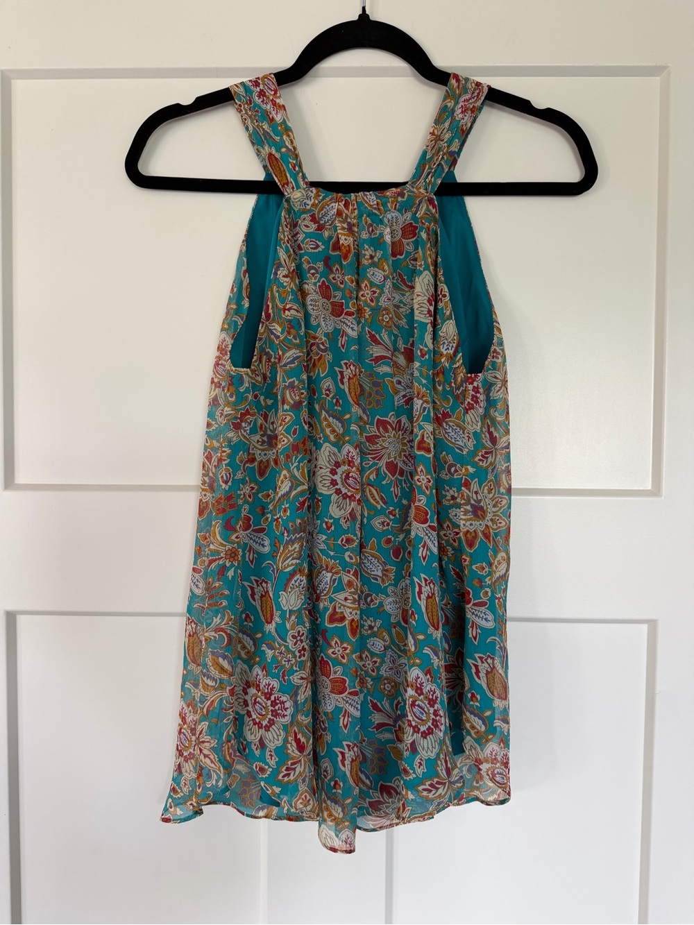 Sundance Silk Teal Floral Tank Top